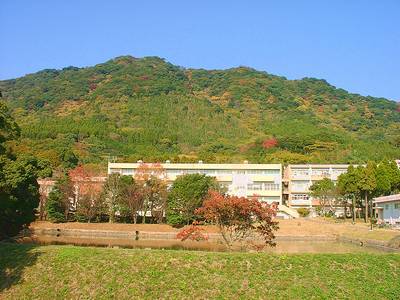 大学と裏山(城山)